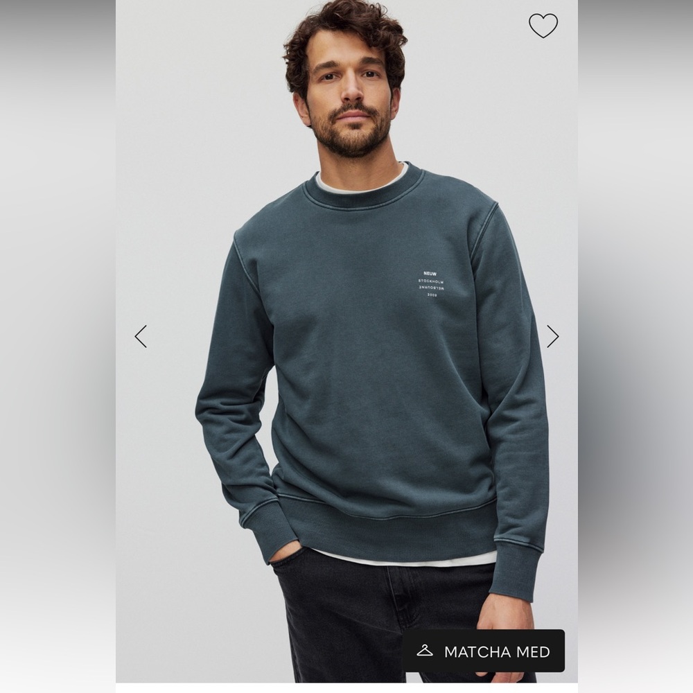 NWT Neuw Men's Dark Pine Crewneck Sweater